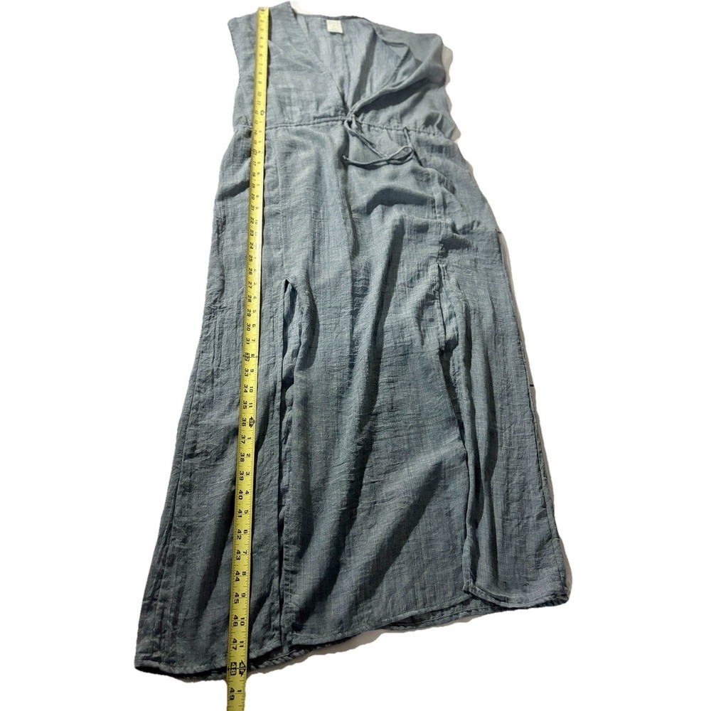 Chambray Dress Womens Tie-Front Midi Cover Up  Classic Sz M Resort Clean Girl - Picture 10 of 12
